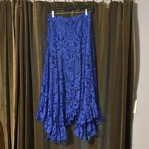 Alexis Royal Blue Paisley High-Low Skirt